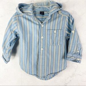 [Gap] Striped Hooded Button Down Top
